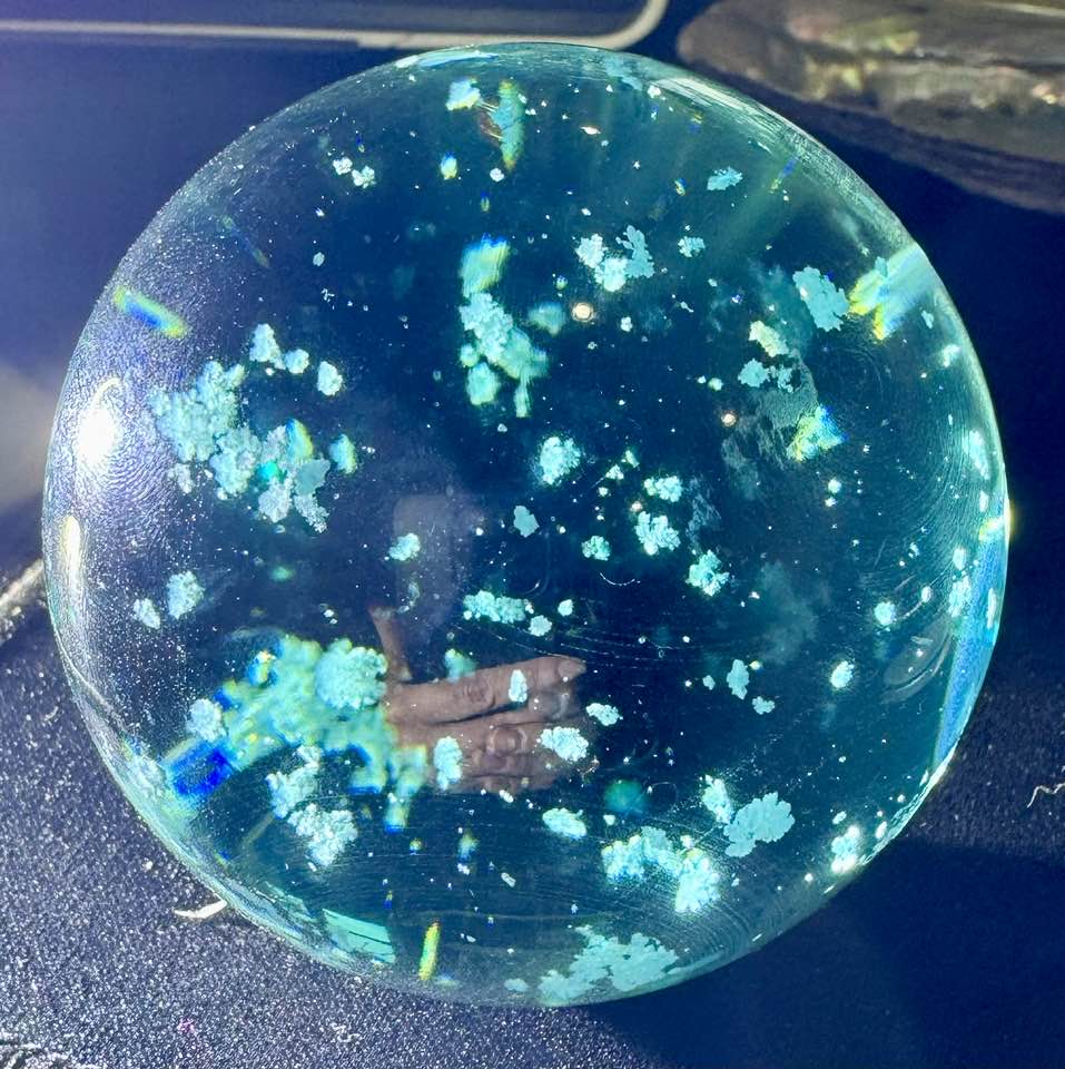 Ocean Heart Andara Crystal Sphere