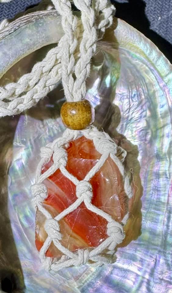 Kundalini Rising Authentic Andara Crystal Macrame Necklace