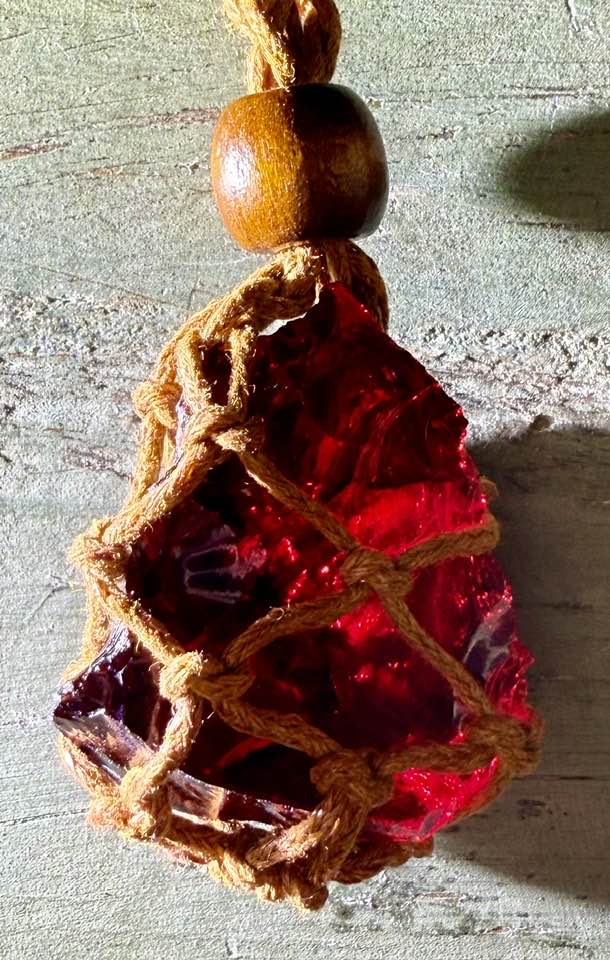 Lemurian Sun Authentic Andara Crystal Macrame Necklace