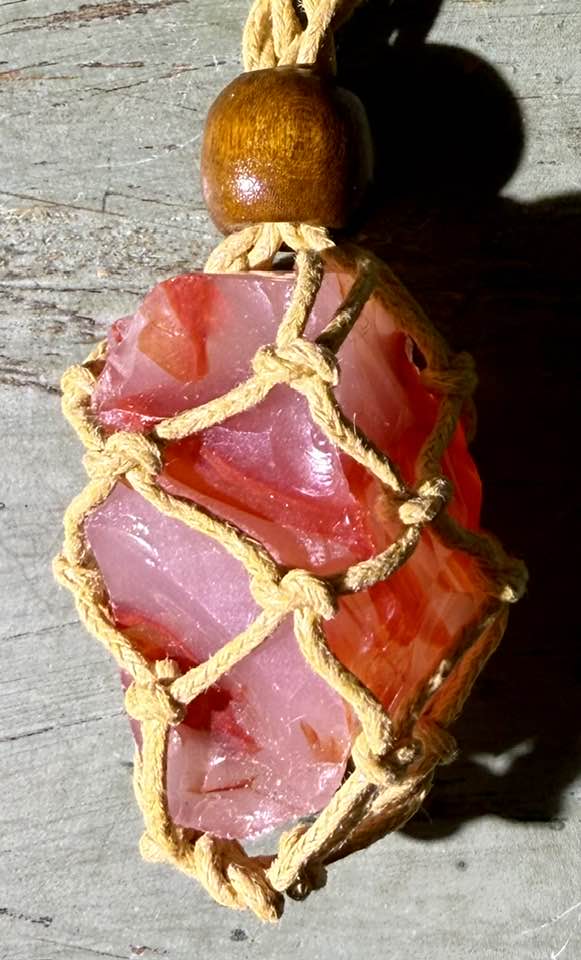 Heart of the Warrior Authentic Andara Crystal Macrame Necklace