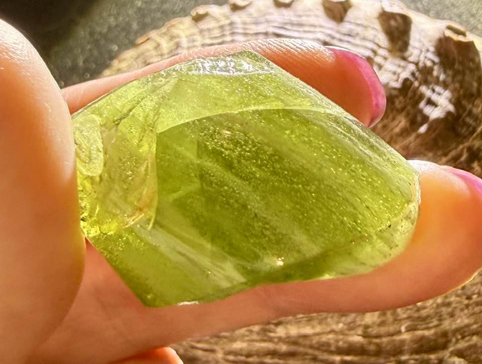 Olive Aura Shaman Swirl Authentic Andara Crystal