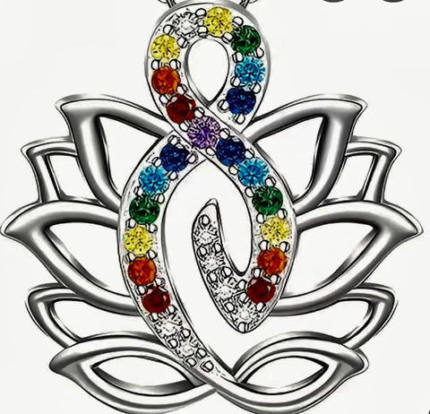 Lotus Flower Chakra Healing Necklace
