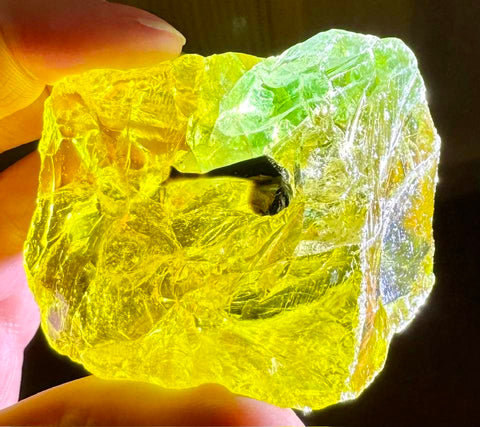 Yellow/Black shaman swirl Andara Crystal