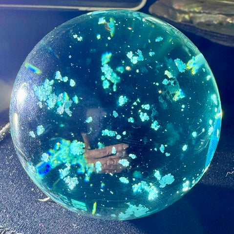 Ocean Heart Andara Crystal Sphere