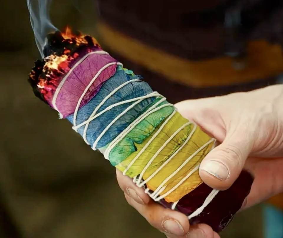 White Sage Flower Power Smudge Stick