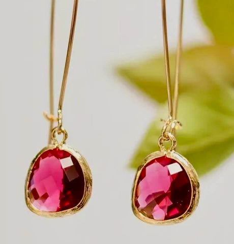 Raspberry Authentic Andara Crystal Earrings