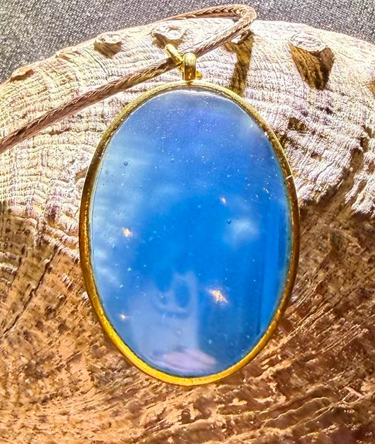 Blue Shaman Swirl Authentic Andara Crystal Pendant