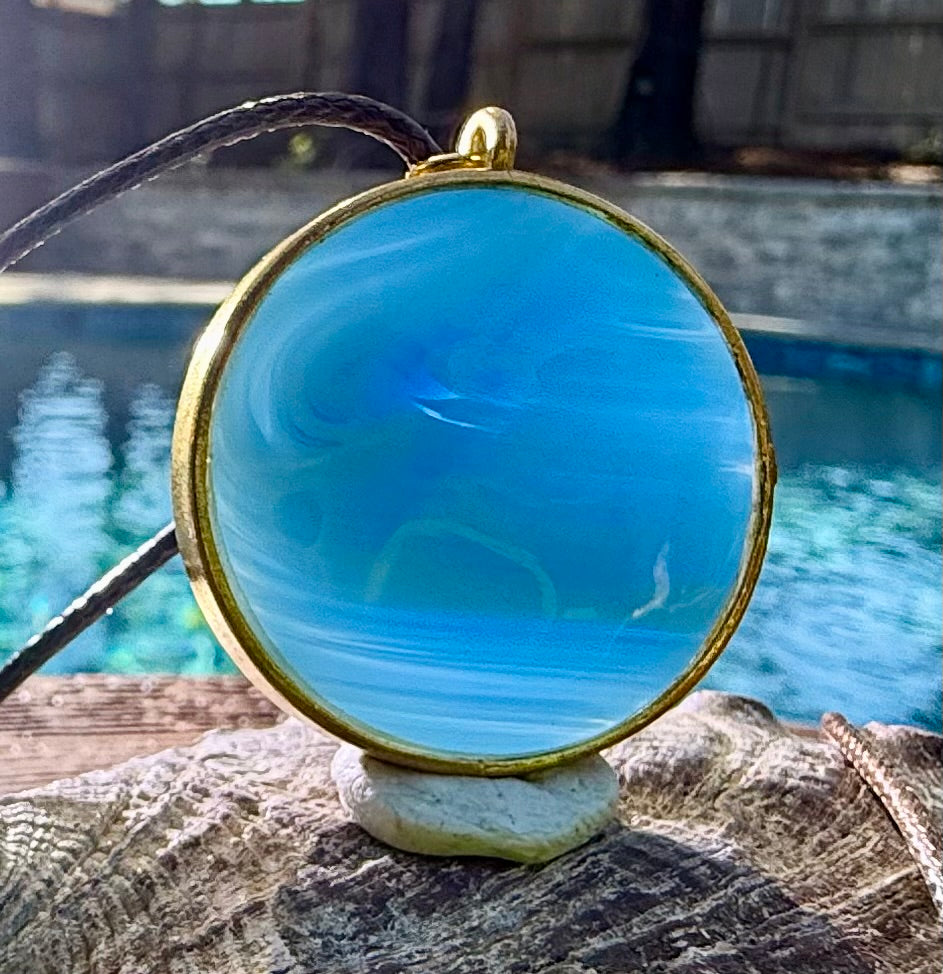 Opal Aqua Shaman Swirl Authentic Andara Crystal Pendant