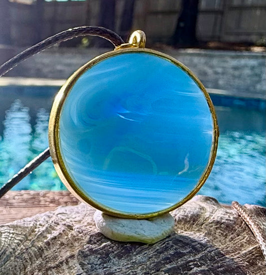 Opal Aqua Shaman Swirl Authentic Andara Crystal Pendant