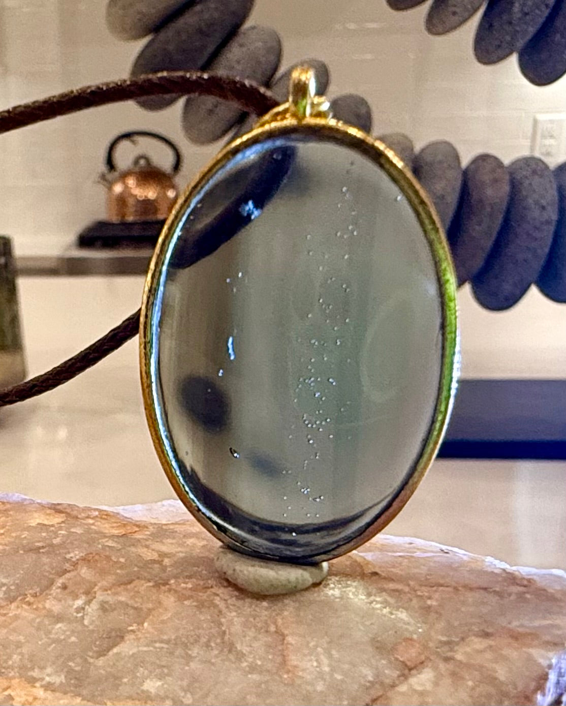 Translucent Black Authentic Andara Crystal Pendant