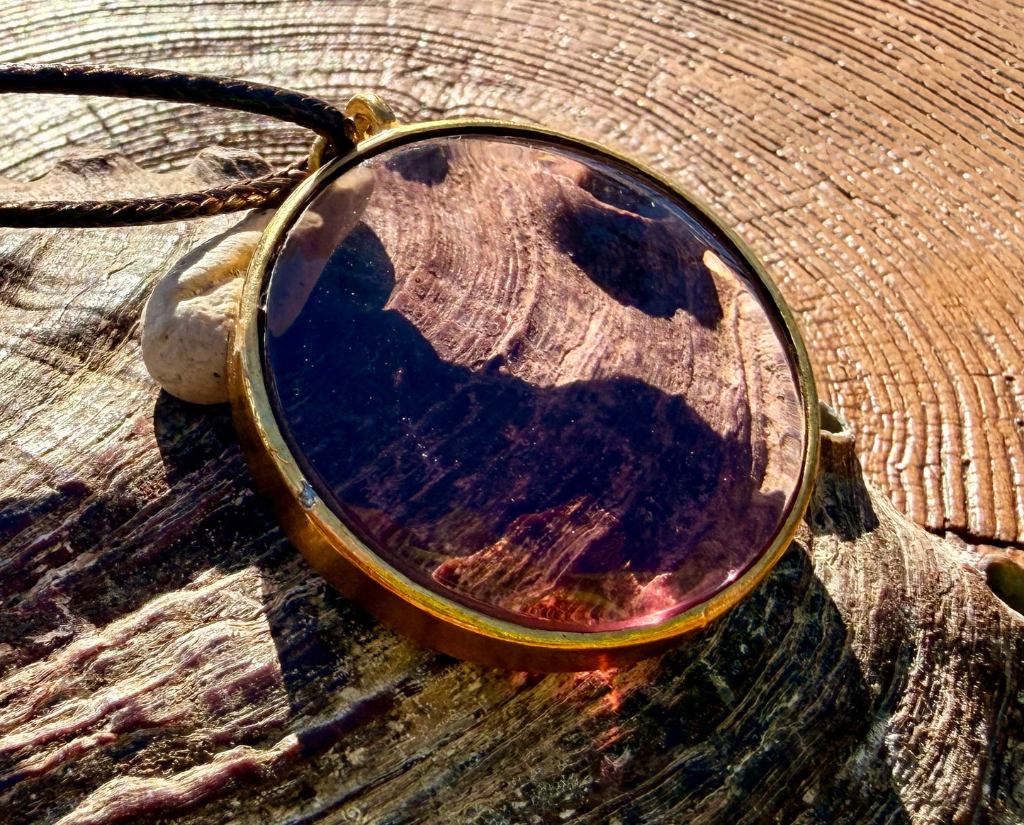 Violet Sovereign Amethyst Authentic Andara Crystal Pendant Round