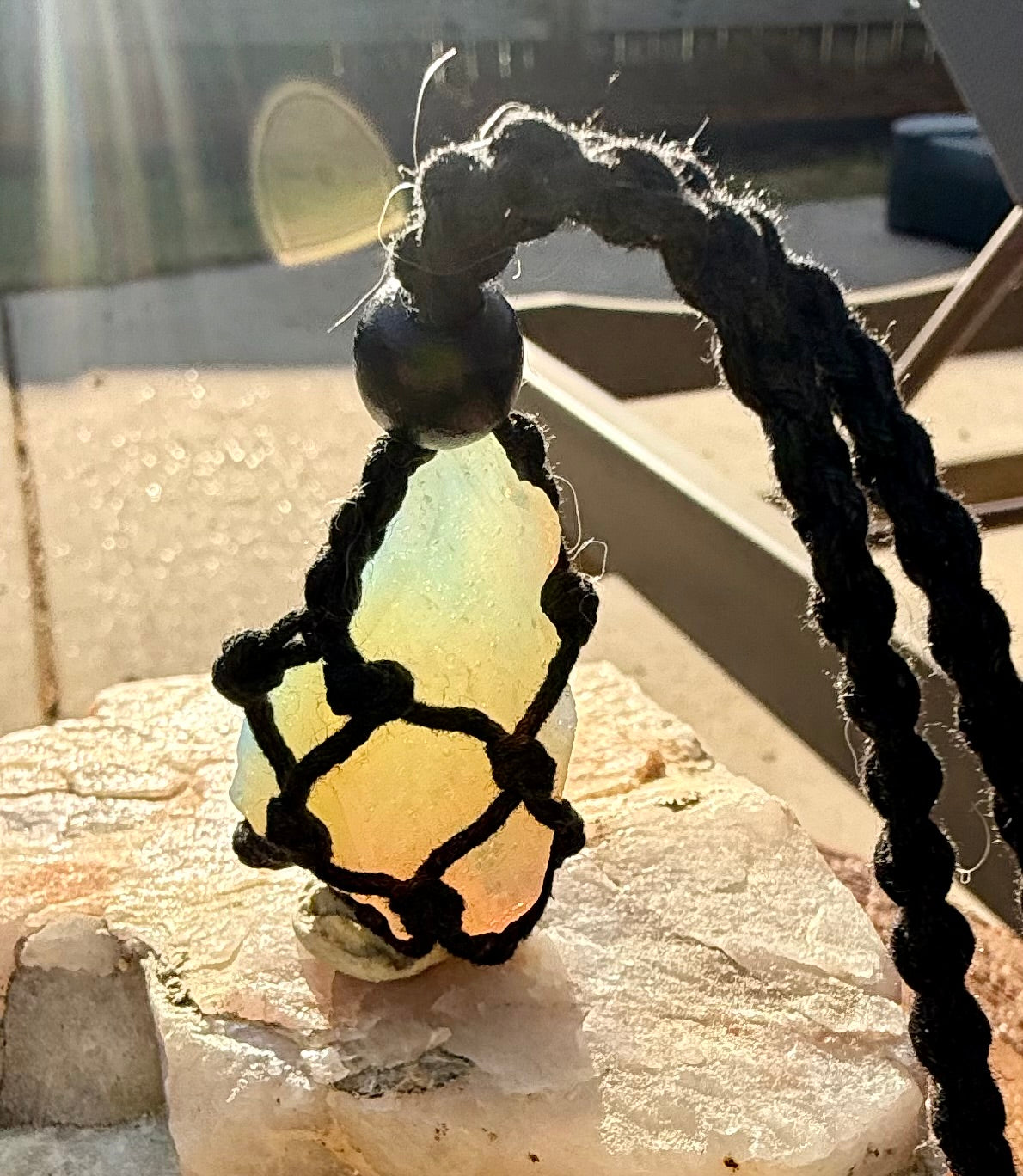 Arcturian Light Authentic Andara Crystal 18g Crystal Macrame Necklace